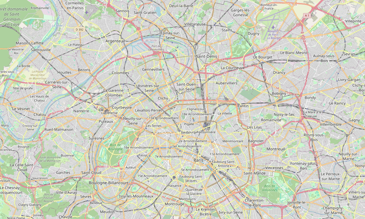 Carte Paris OpenStreetMap